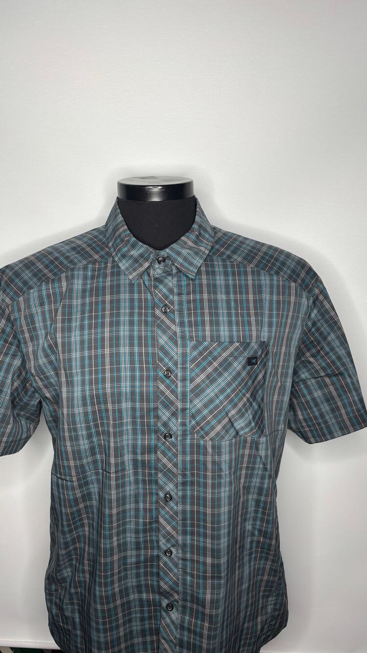 Arcteryx Arc'teryx Shirt Brohm Short Sleeve Blue Plaid Button Up Mens XL